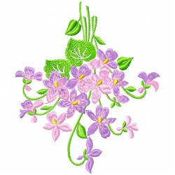 Flowers And Tree Embroidery Design 6